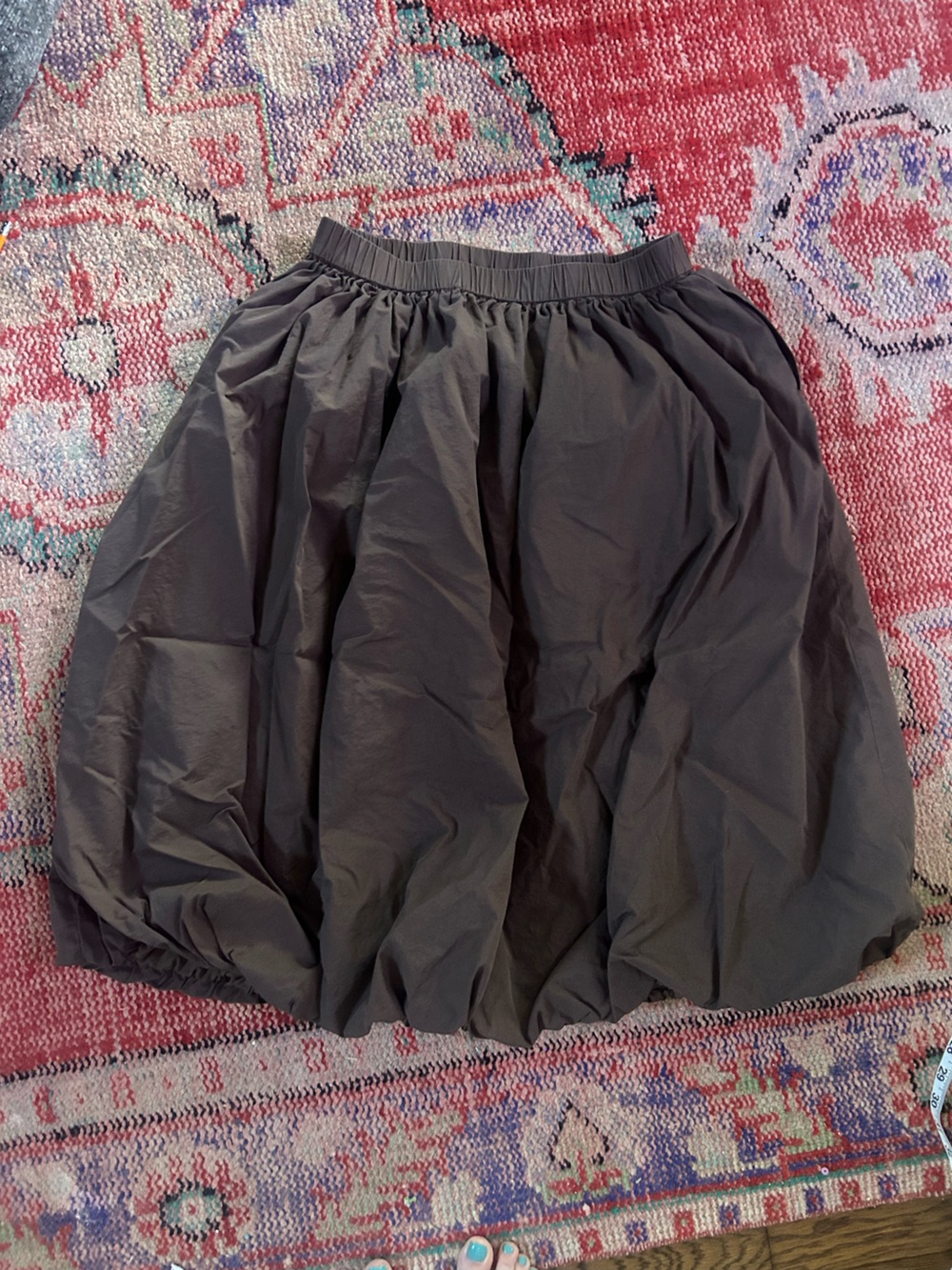 Bubble Hem Full Skirt with Elastic Waist